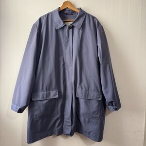 L.L. Bean Women's Blue Rain Coat W/Detachable Lining Sz 2X